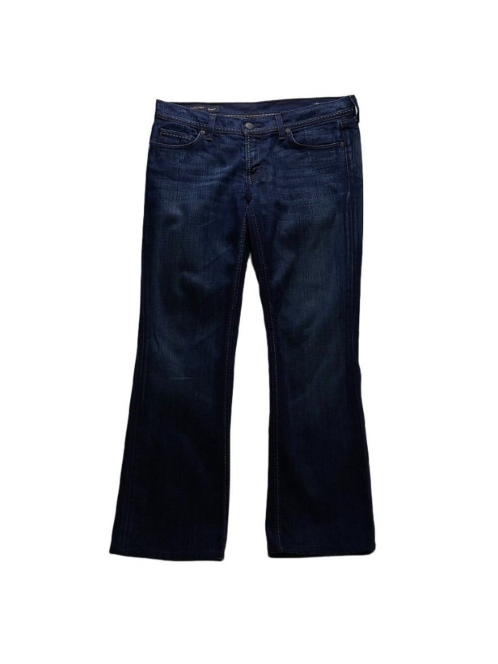 Citizens Of Humanity Dark Wash Bootcut Jeans With Gold Embroidered Back Pocket D - Picture 14 of 15